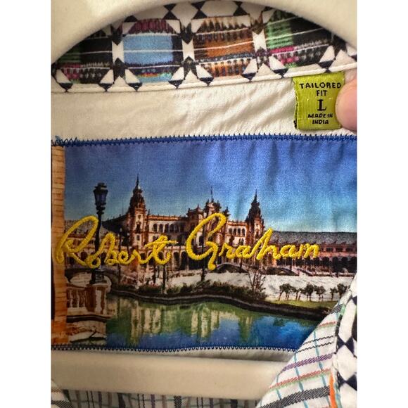 Robert Graham Tailored Fit Villa Multicolor Striped Button Up Shirt Men's L - Picture 2 of 10